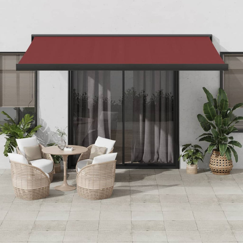 Load image into Gallery viewer, VidaXL Luifel handmatig uittrekbaar 400x300 cm bordeauxrood
