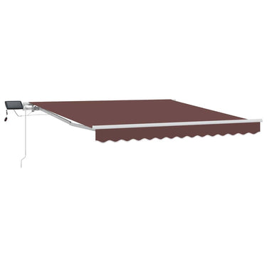 Vidaxl luifel handmatig uittrekbaar met led's 300x250 cm bruin