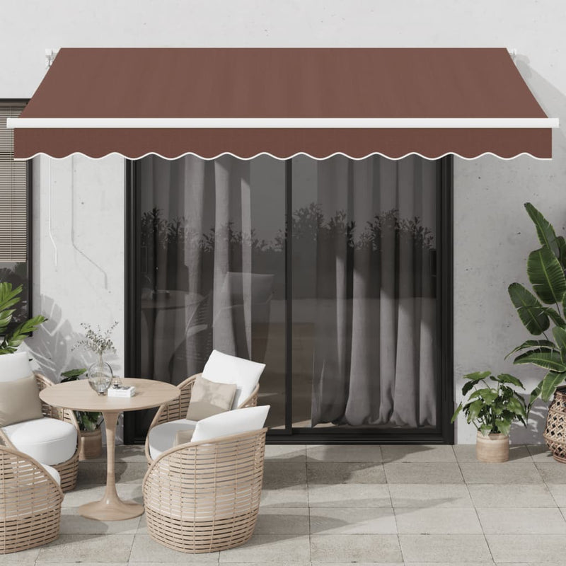 Load image into Gallery viewer, Vidaxl luifel handmatig uittrekbaar 350x250 cm bruin
