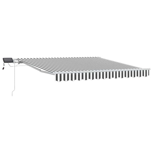 Vidaxl luifel handmatig uittrekbaar en led 300x250 cm antraciet en wit