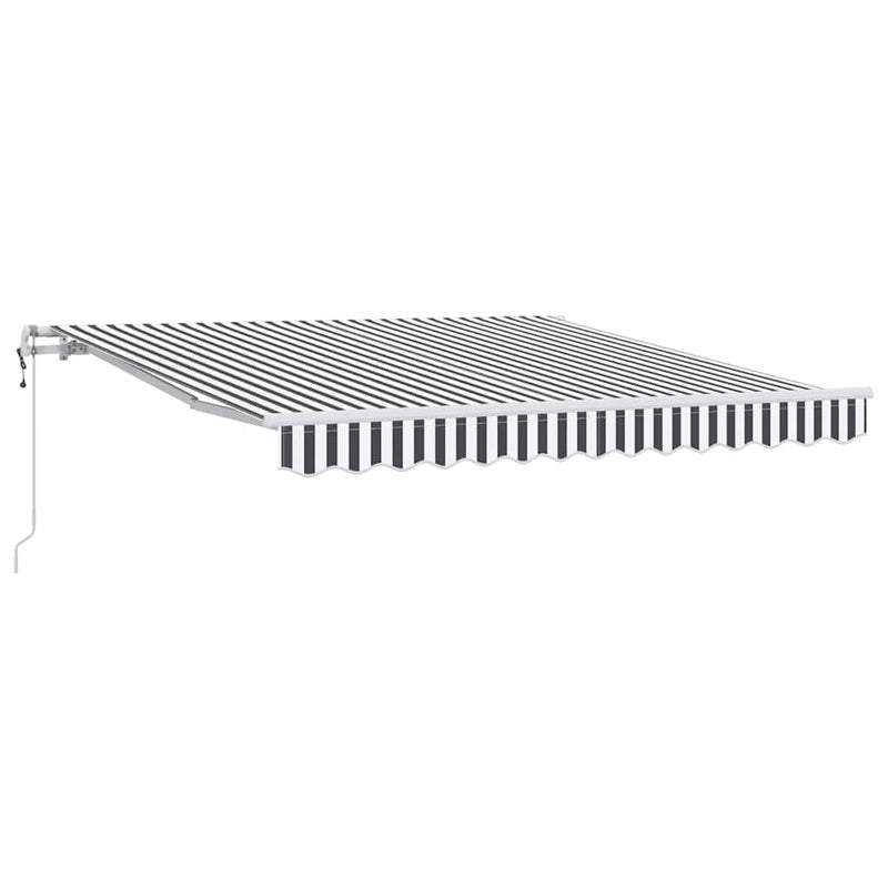 Afbeelding laden in galerijviewer, Vidaxl luifel automatisch uittrekbaar 300x250 cm antracietkleur en wit
