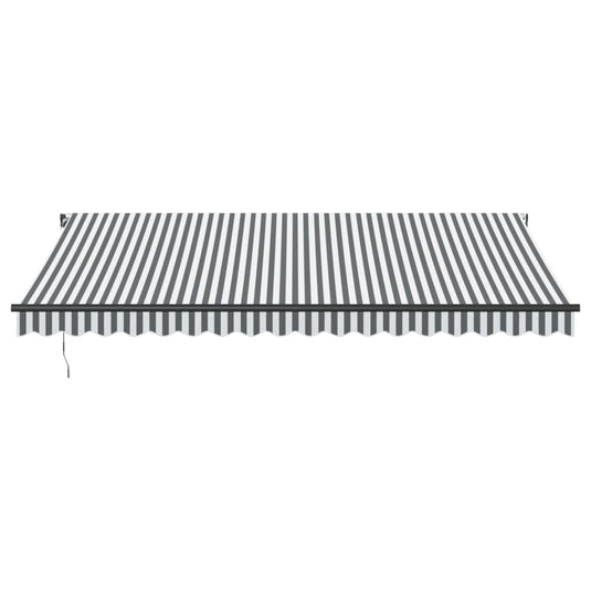 VidaXL Luifel handmatig uittrekbaar 450x350 cm antraciet en wit