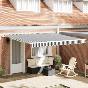 Vidaxl luifel handmatig uittrekbaar 400x300 cm antraciet en wit