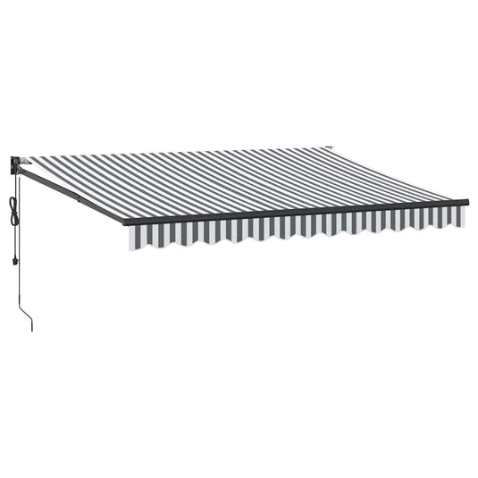 Vidaxl luifel uittrekbaar 3,5x2,5 m stof en aluminium antraciet en wit