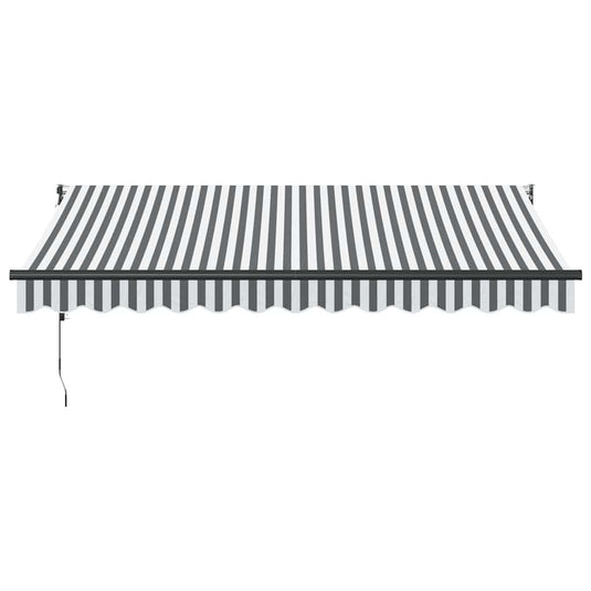 Vidaxl luifel uittrekbaar 3,5x2,5 m stof en aluminium antraciet en wit