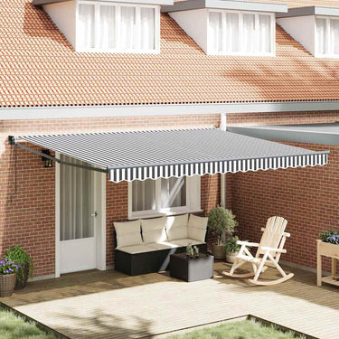 Vidaxl luifel uittrekbaar 4,5x3 m stof en aluminium antraciet en wit