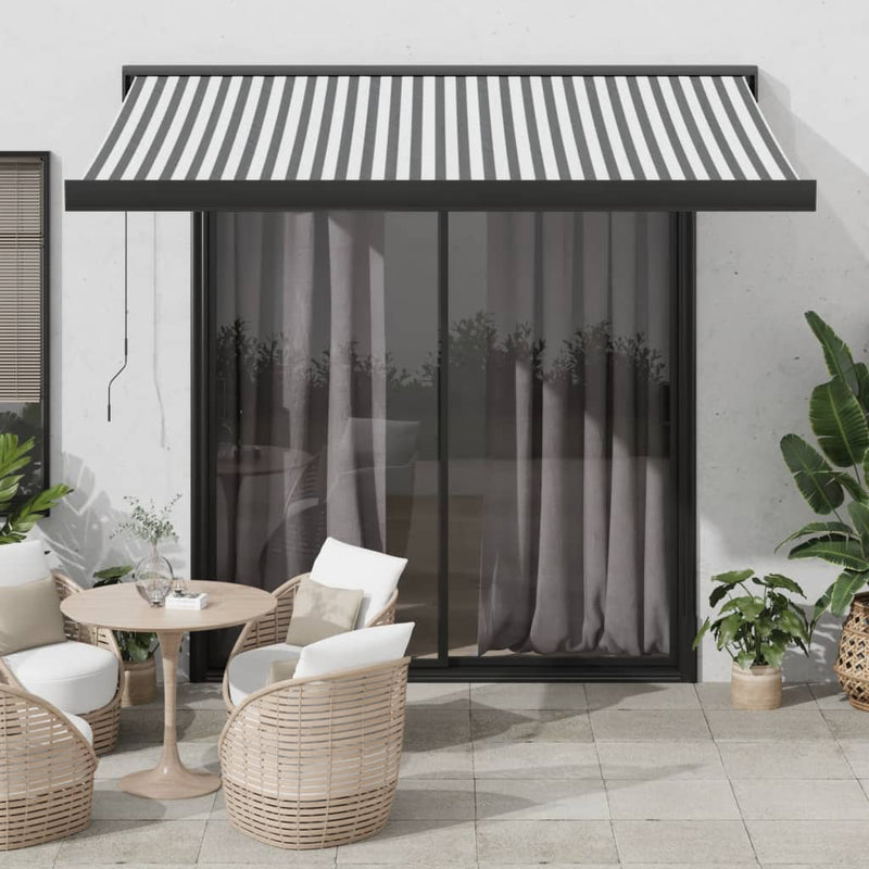 Load image into Gallery viewer, VidaXL Luifel uittrekbaar 3x2,5 m stof en aluminium antraciet en wit
