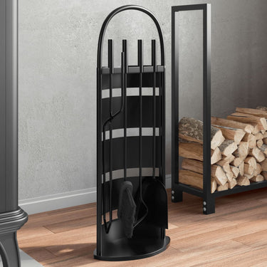 Vidaxl 5-delige openhaardgereedschapset 23x15x66 cm staal