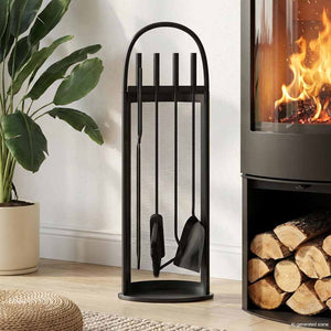 Vidaxl 5-delige openhaardgereedschapset 23x15x66 cm staal