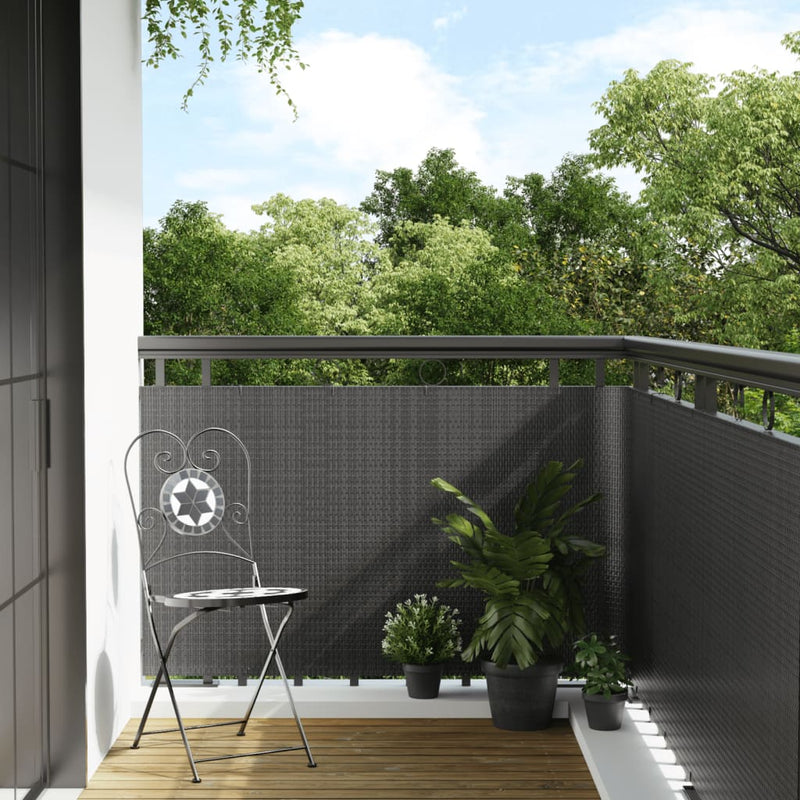 Load image into Gallery viewer, Vidaxl balkonscherm 300x80 cm poly rattan antracietkleurig

