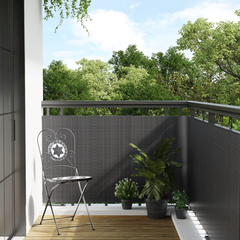 Load image into Gallery viewer, Vidaxl balkonscherm 400x80 cm poly rattan antracietkleurig
