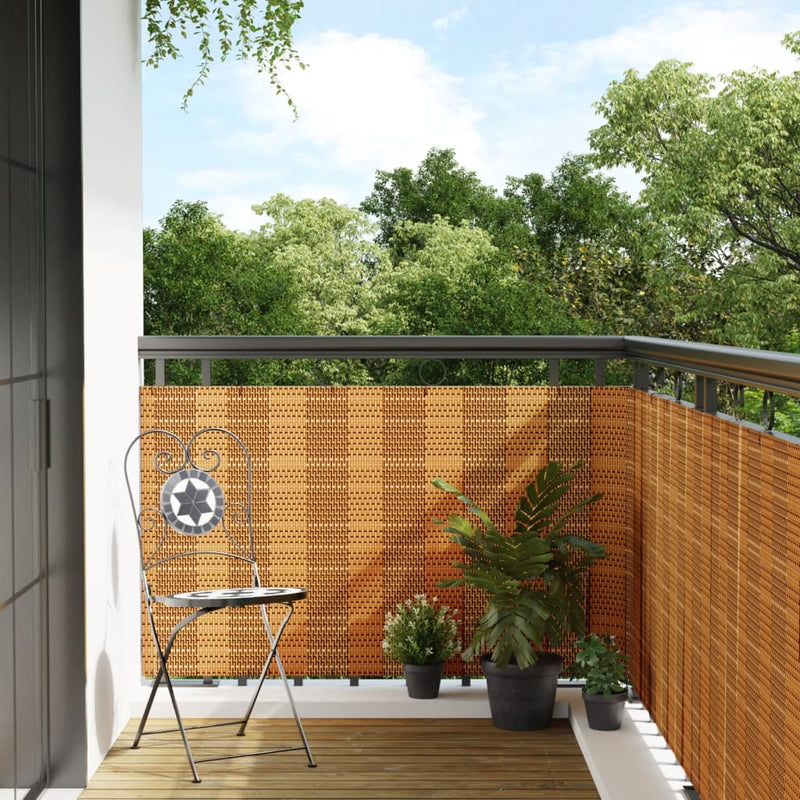 Load image into Gallery viewer, Vidaxl balkonscherm 400x80 cm poly rattan lichtbruin
