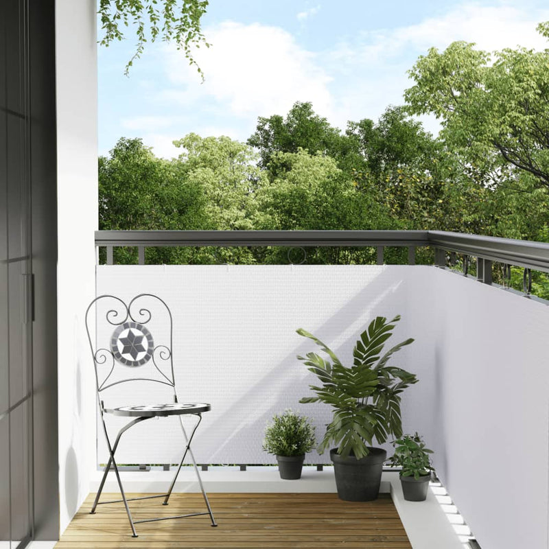 Load image into Gallery viewer, Vidaxl balkonscherm 400x100 cm poly rattan wit

