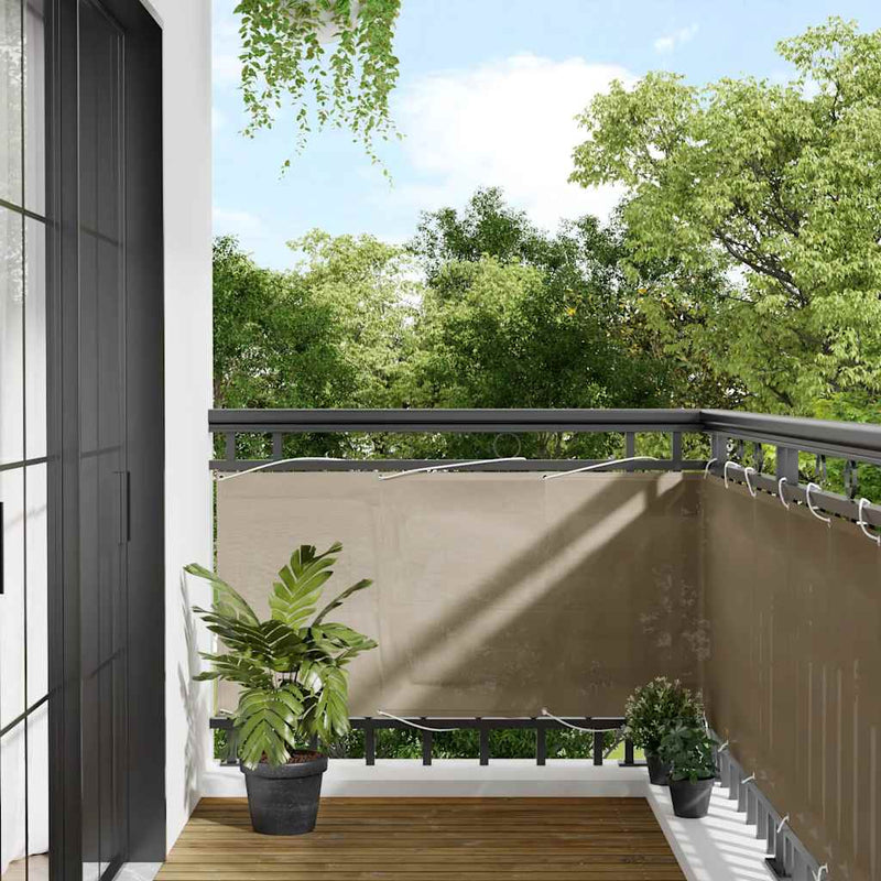 Afbeelding laden in galerijviewer, Vidaxl balkonscherm 75x800 cm 100% oxford polyester taupe
