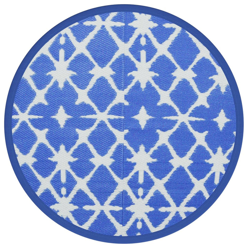 Load image into Gallery viewer, Vidaxl buitenkleed arakil ø120 cm polypropeen blauw en wit
