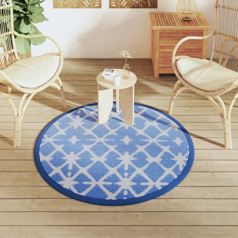 Load image into Gallery viewer, Vidaxl buitenkleed arakil ø120 cm polypropeen blauw en wit
