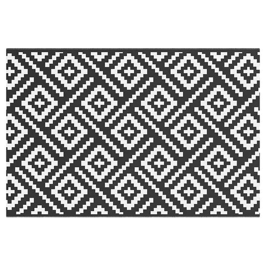 Vidaxl buitenkleed arakil 120x180 cm pp wit en zwart