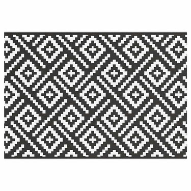 Vidaxl buitenkleed arakil 160x230 cm pp wit en zwart