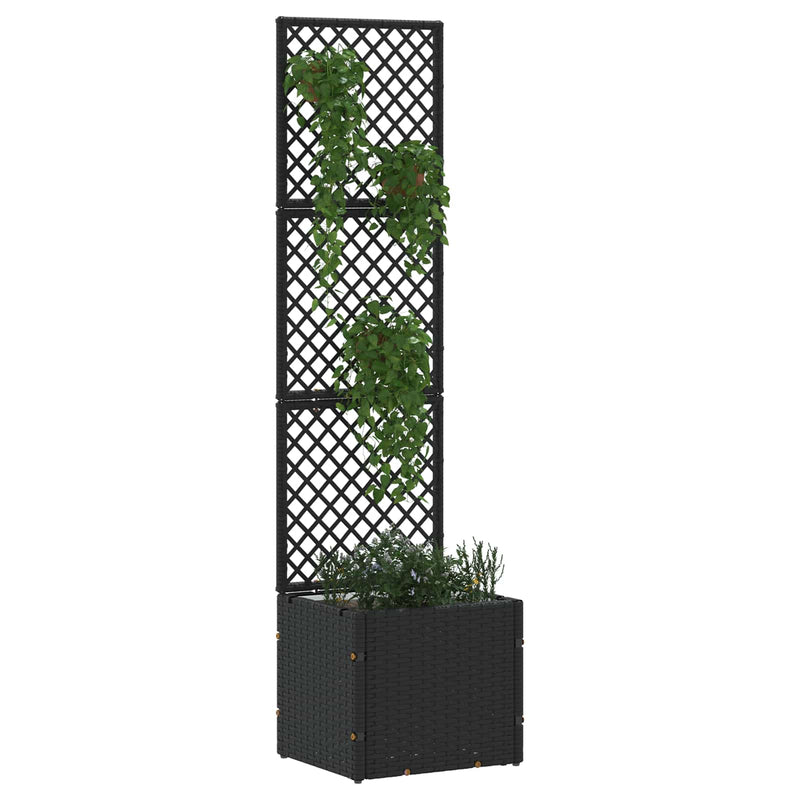 Load image into Gallery viewer, Vidaxl tuin bloempot zwart 35 x 30 x 135 cm metaal
