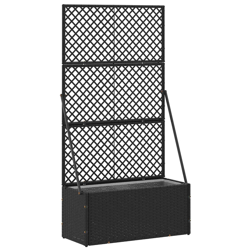 Load image into Gallery viewer, Vidaxl tuin bloempot zwart 70 x 30 x 135 cm metaal
