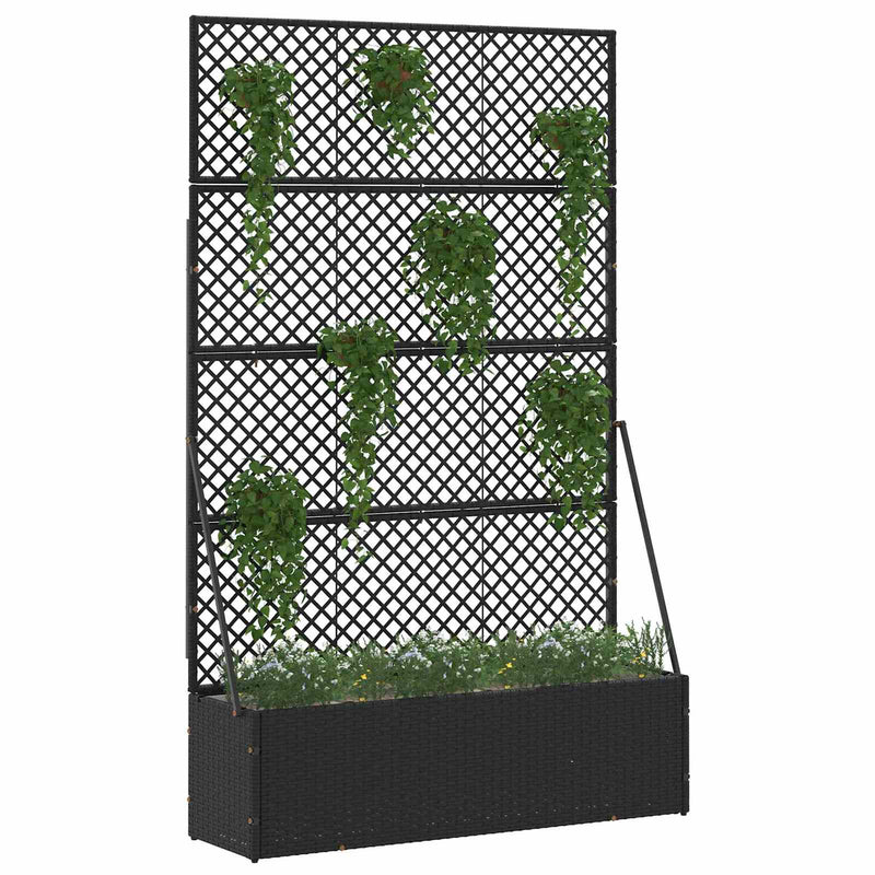 Load image into Gallery viewer, Vidaxl tuin bloempot zwart 105 x 30 x 170 cm metaal
