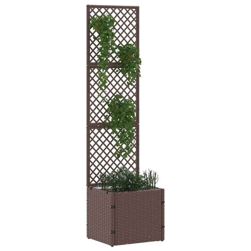 Afbeelding laden in galerijviewer, Vidaxl tuin bloempot bruin 35 x 30 x 135 cm metaal
