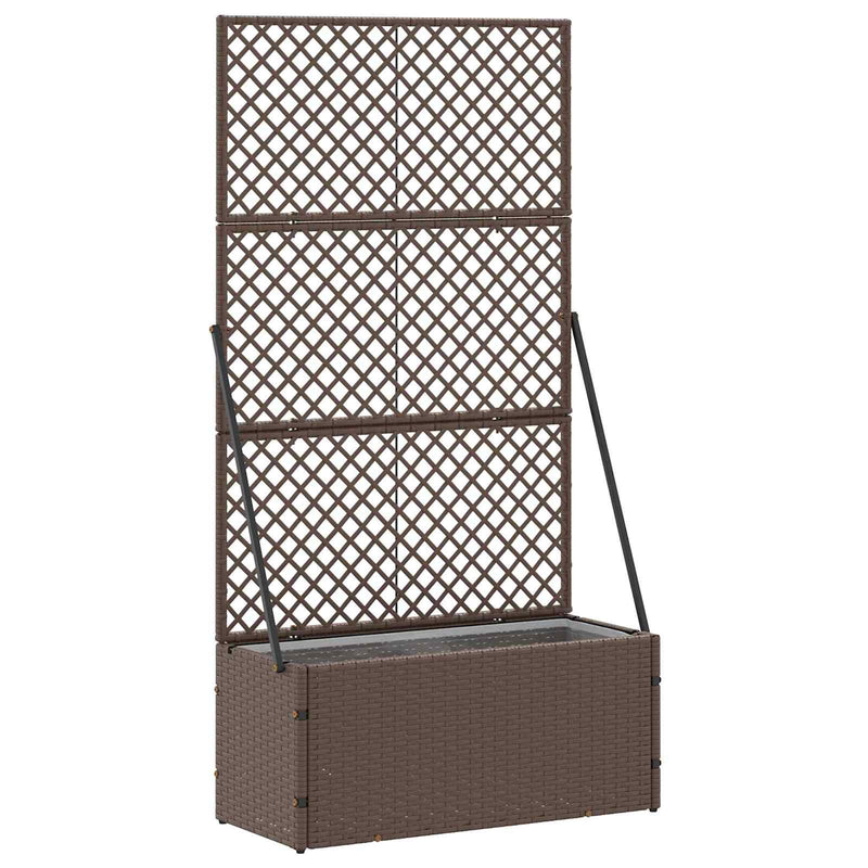 Load image into Gallery viewer, Vidaxl tuin bloempot bruin 70 x 30 x 135 cm metaal

