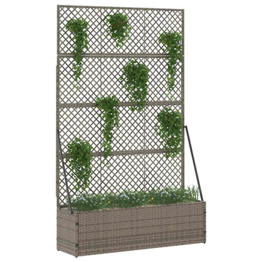 Vidaxl tuin bloempot grijs 105 x 30 x 170 cm metaal