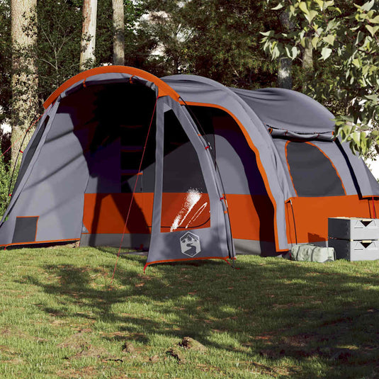 Vidaxl kampeertent 6-persoons waterdicht grijs en oranje