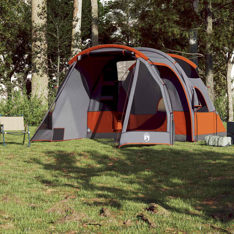 Load image into Gallery viewer, Vidaxl tunneltent 4-persoons waterdicht grijs en oranje
