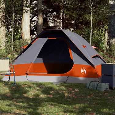 Vidaxl koepeltent 2-persoons waterdicht grijs en oranje