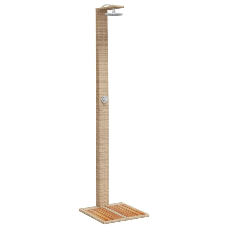 Load image into Gallery viewer, Vidaxl buitendouche 50x55x224 cm poly rattan en acaciahout beige
