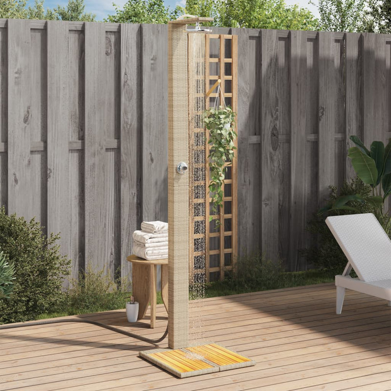 Load image into Gallery viewer, Vidaxl buitendouche 50x55x224 cm poly rattan en acaciahout beige
