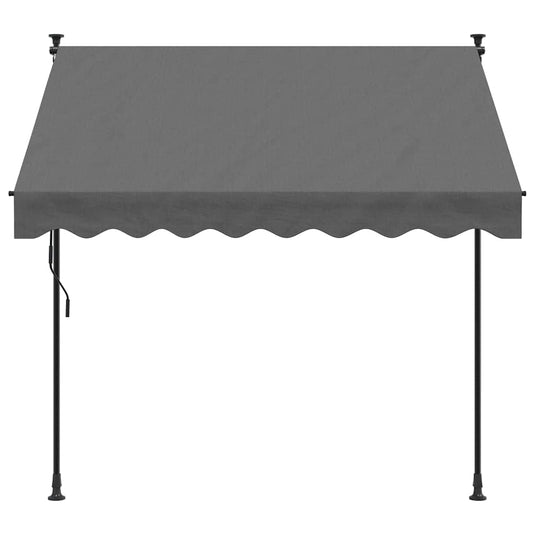 Vidaxl luifel uittrekbaar 200x150 cm stof en staal antracietkleurig