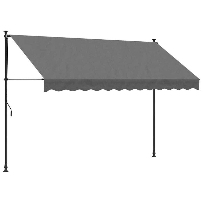 Afbeelding laden in galerijviewer, Vidaxl luifel uittrekbaar 300x150 cm stof en staal antracietkleurig
