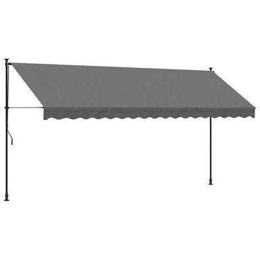 Vidaxl luifel uittrekbaar 400x150 cm stof en staal antracietkleurig