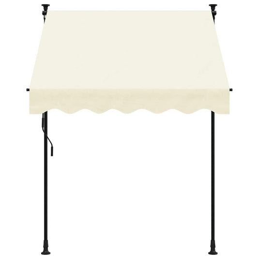Vidaxl luifel uittrekbaar 150x150 cm stof en staal crèmekleurig
