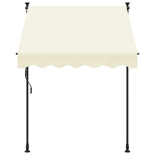 Vidaxl luifel uittrekbaar 200x115 cm stof en staal crèmekleurig