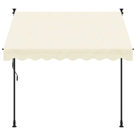 Vidaxl luifel uittrekbaar 250x150 cm stof en staal crèmekleurig