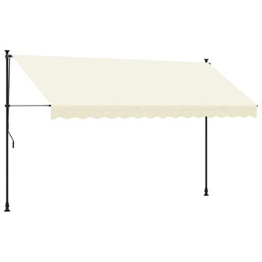 Vidaxl luifel uittrekbaar 350x150 cm stof en staal crèmekleurig