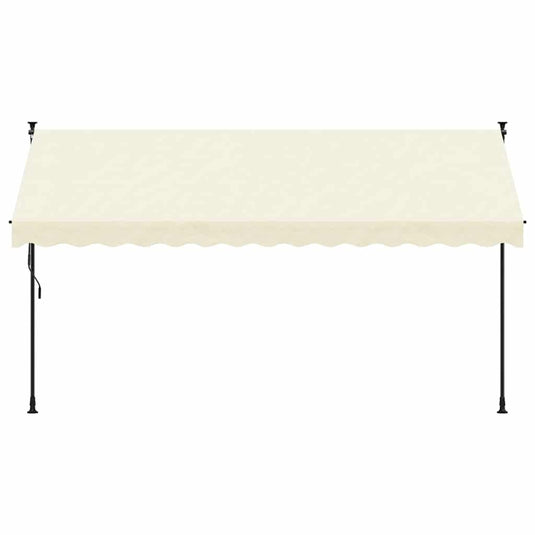 Vidaxl luifel uittrekbaar 350x150 cm stof en staal crèmekleurig