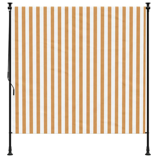 Vidaxl rolgordijn voor buiten 150x270 cm stof en staal oranje en wit