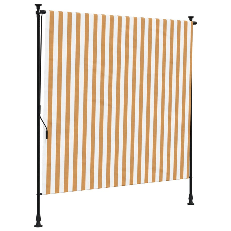 Afbeelding laden in galerijviewer, Vidaxl rolgordijn voor buiten 200x270 cm stof en staal oranje en wit
