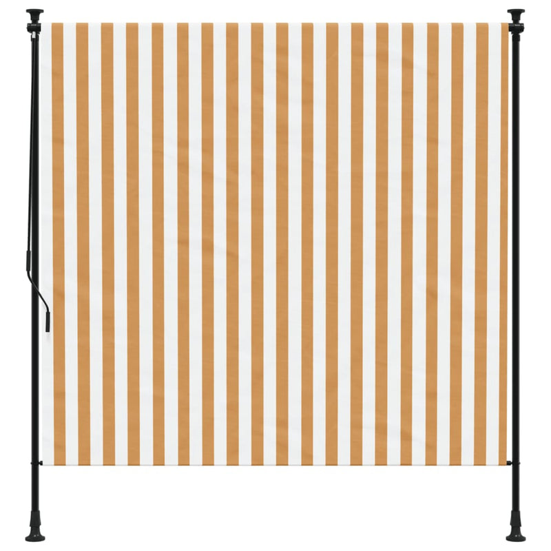 Afbeelding laden in galerijviewer, Vidaxl rolgordijn voor buiten 200x270 cm stof en staal oranje en wit

