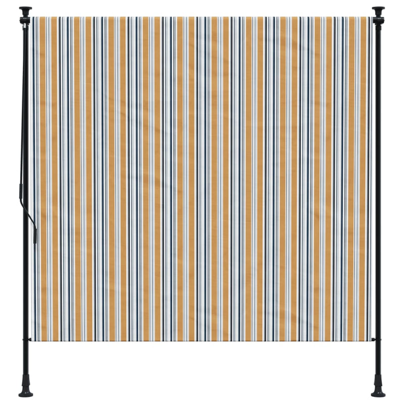 Afbeelding laden in galerijviewer, Vidaxl rolgordijn voor buiten 200x270 cm stof en staal geel en wit
