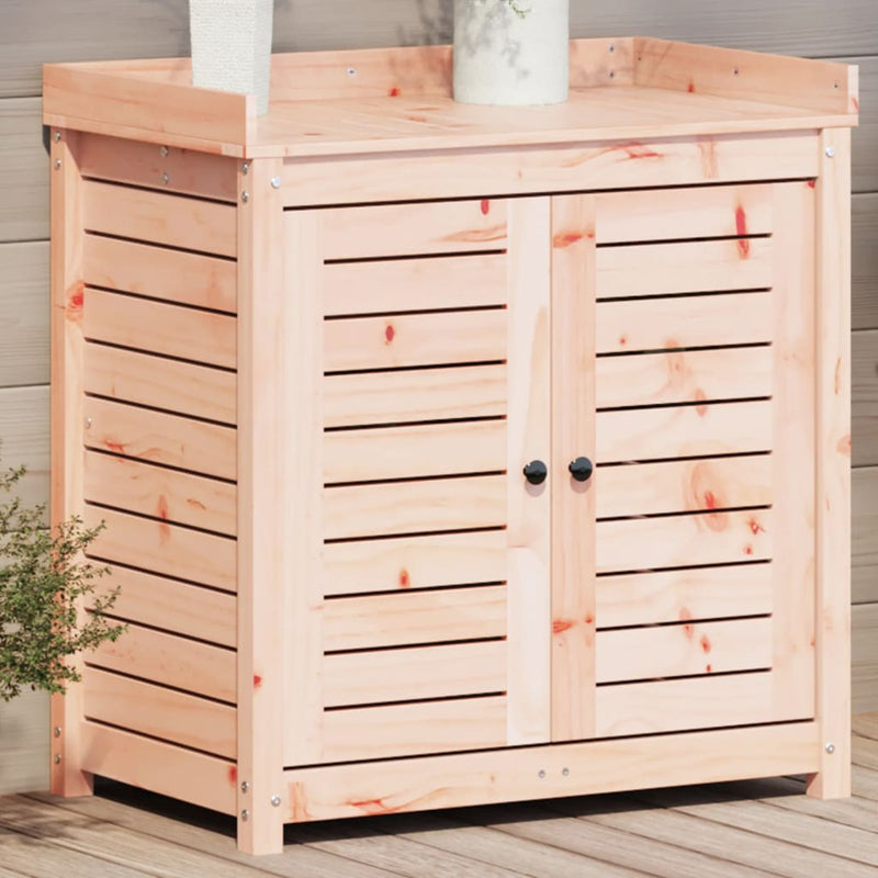 Load image into Gallery viewer, Vidaxl oppottafel met schappen 82,5x50x86,5 cm massief douglashout
