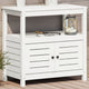 Vidaxl oppottafel met schappen 82,5x45x81 cm massief grenenhout wit