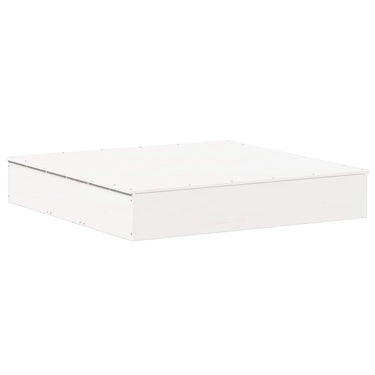 Vidaxl zandbak met deksel 111x111x19,5 cm massief grenenhout wit