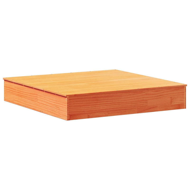 Load image into Gallery viewer, Vidaxl zandbak met deksel 111x111x19,5 cm massief grenenhout wasbruin
