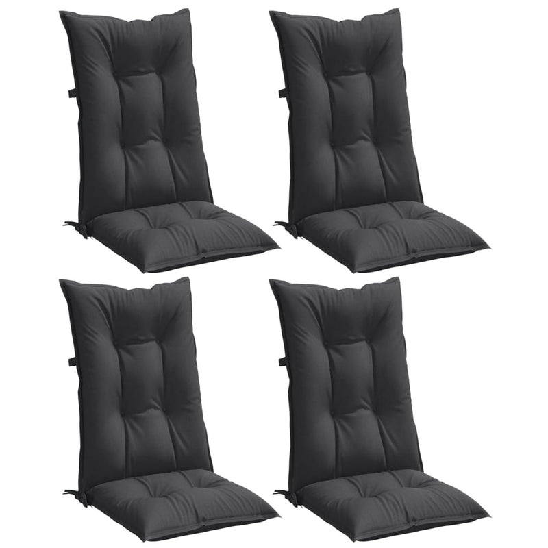 Load image into Gallery viewer, Vidaxl stoelkussens 4 st hoge rug 120x50x7 cm stof gemêleerd antraciet
